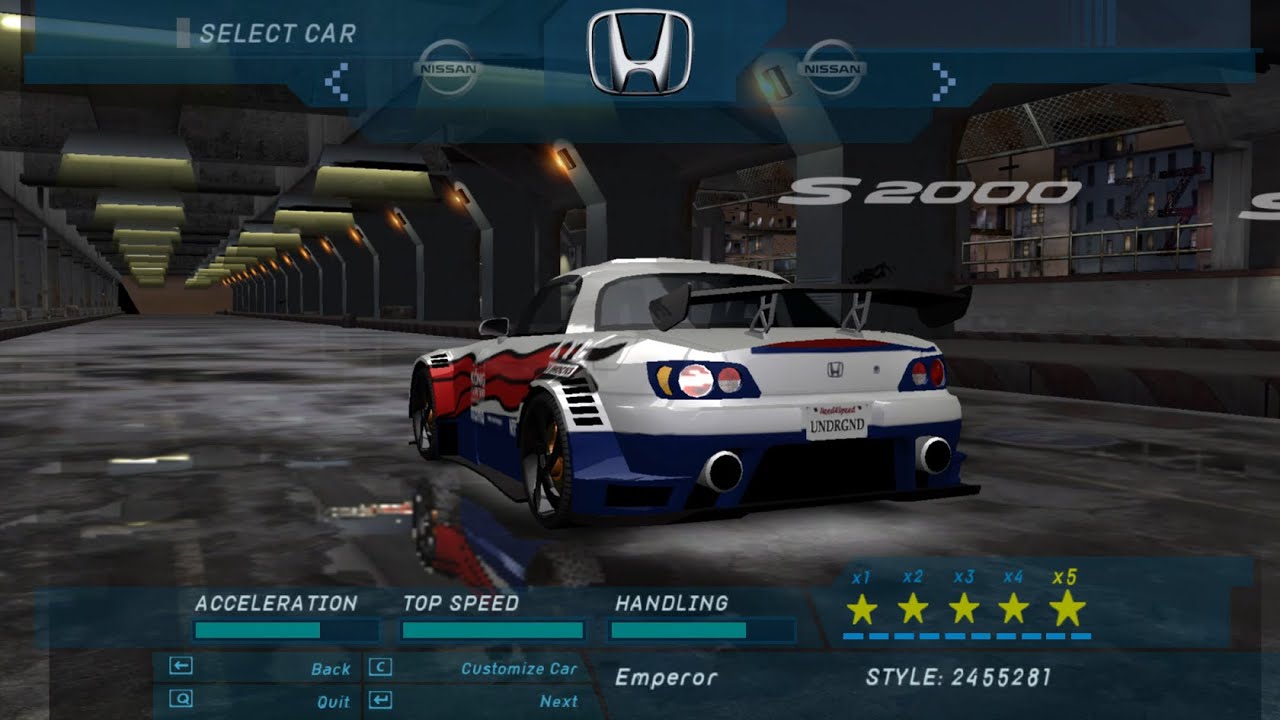 NFS Underground Definiitve Edition | Honda S2000 | Customization and Gameplay