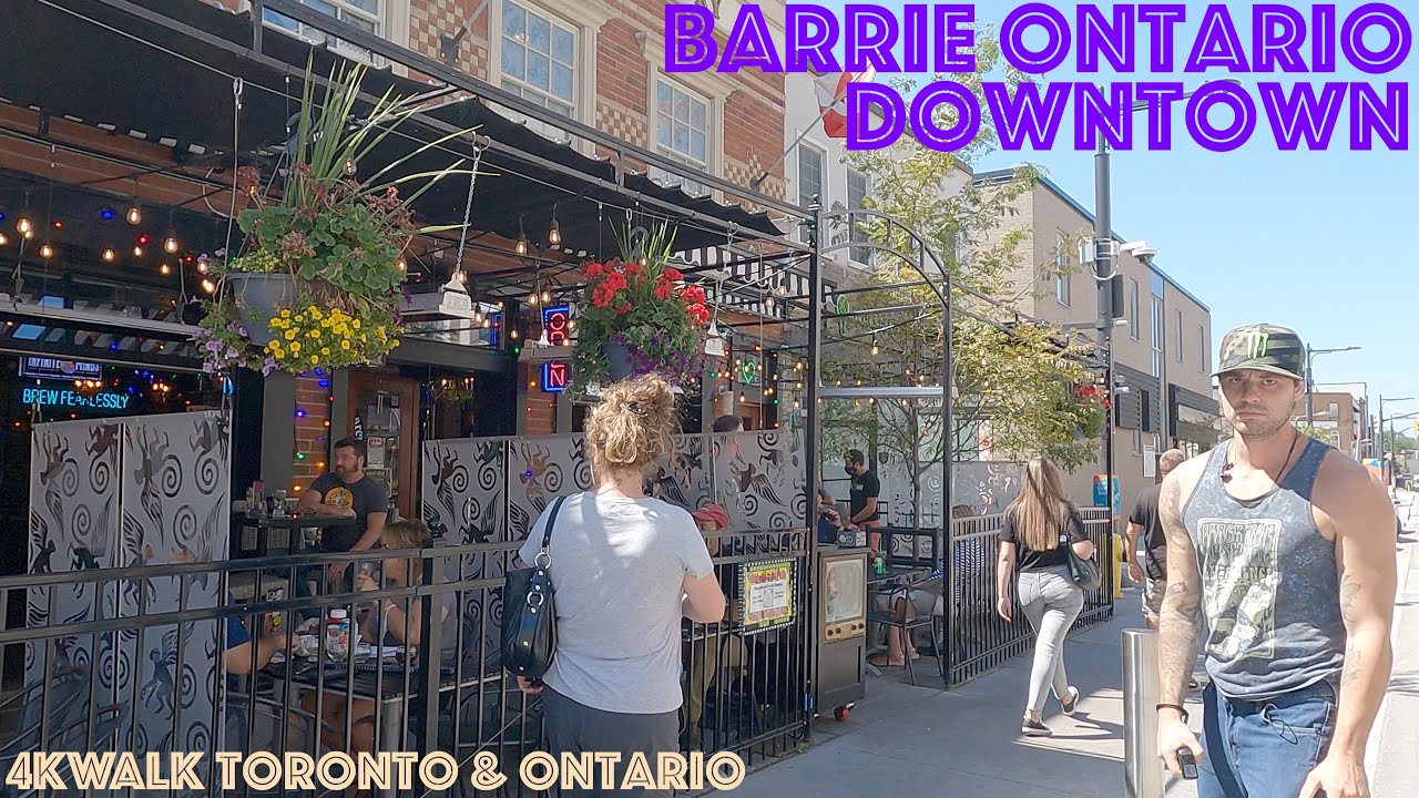 Barrie Ontario Downtown (August 2021) - Dunlop St - Heritage Park: 4K Walk Toronto & Ontario, Canada