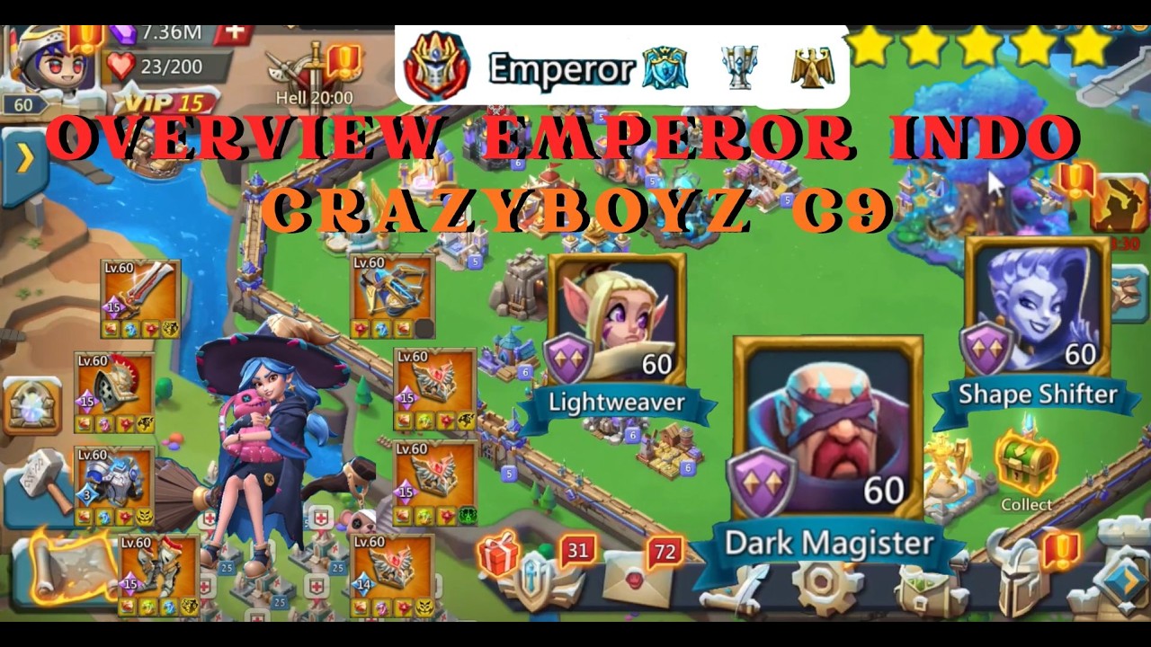 OVERVIEW C9 CRAZYBOYZ - 2 PCS EMPEROR  MAX ACCOUNT | WINNER EMPEROR OFFHAND | LORDS MOBILE