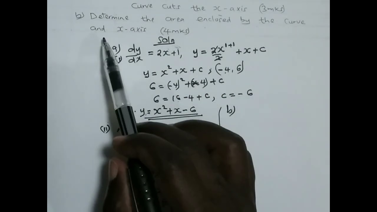 INTEGRATION.Kcse 2007No.20.Form 4 Mathematics