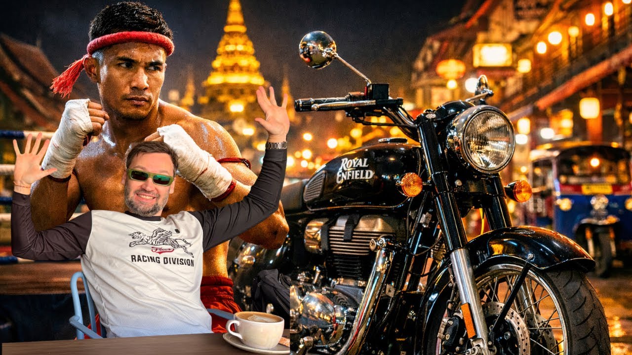 Идём на тайский бокс, прилетели в Чианг Май, катаемся на новом Royal Enfield Classic 350