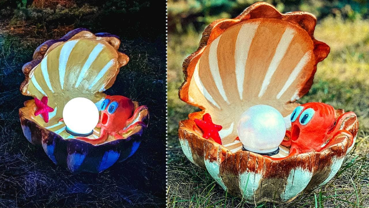 Невероятно КРАСИВЫЙ СВЕТИЛЬНИК из ЦЕМЕНТА СВОИМИ РУКАМИ | Crafts made of cement. Country lamp