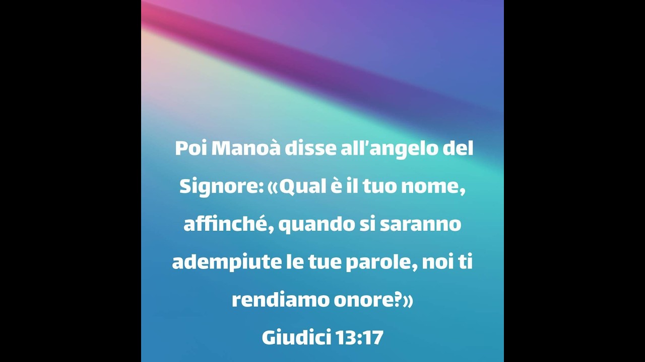QUALE E' IL TUO NOME? pastore: Giuseppe Di Iorio 060326 Giudici 13:17-18