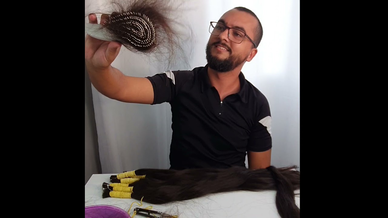 limpeza de um cabelo indiano  semi limpo 😱 para fazer mega hair. por isso nos salões fica mais caro.