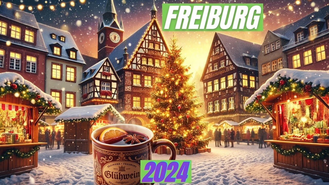 Inside Freiburg's Enchanting Christmas Market - 4K HDR with Local Food & Glühwein