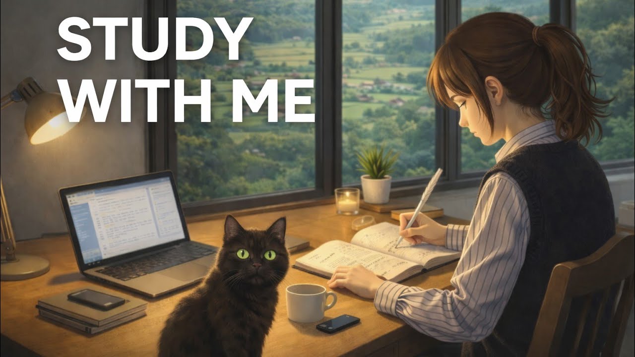 Study With Me 🌿 Daytime Forest & Bonfire | 2 H |4×25 M Pomodoro | Lofi Focus #studywithme #pomodoro