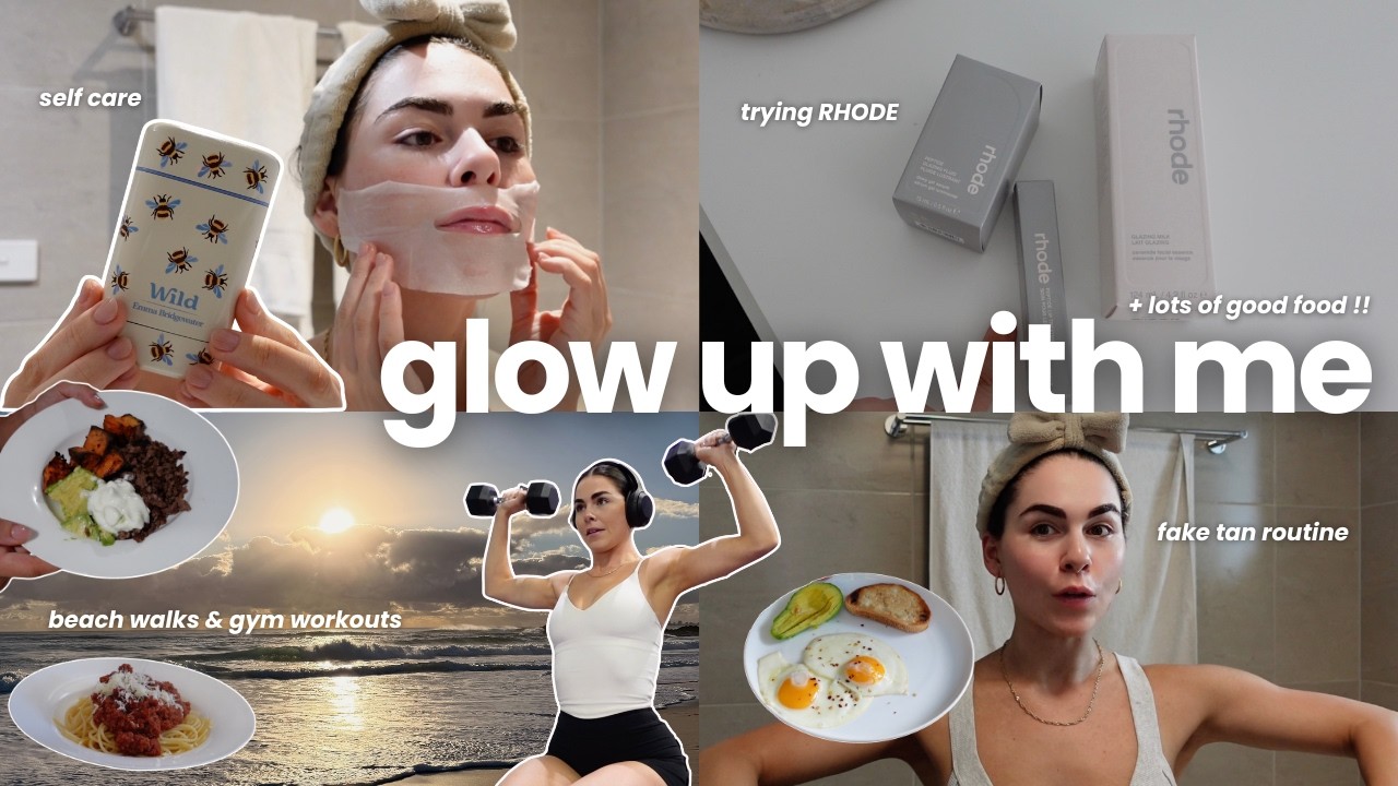 GLOW UP & RESET: gym, self care & tan routine, groceries haul & more