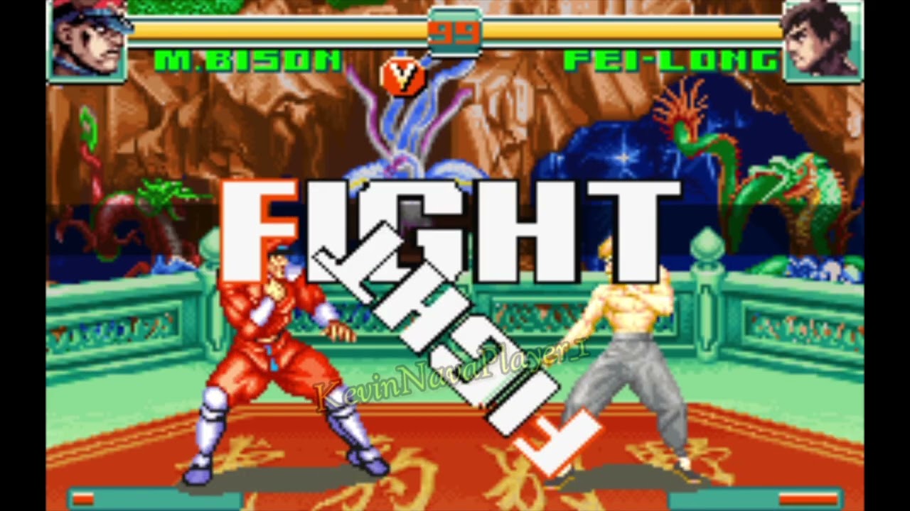 SuperStreetFighter2TurboRevival) GBA Modo Arcade de M.Bison VS Fei-Long nivel experto del CPU 
