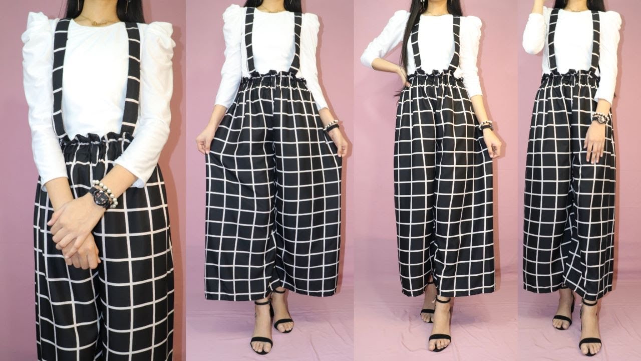 Dungaree dress Cutting and stitching/Puffy sleeve t-shirt cutting and stitching/western dress design