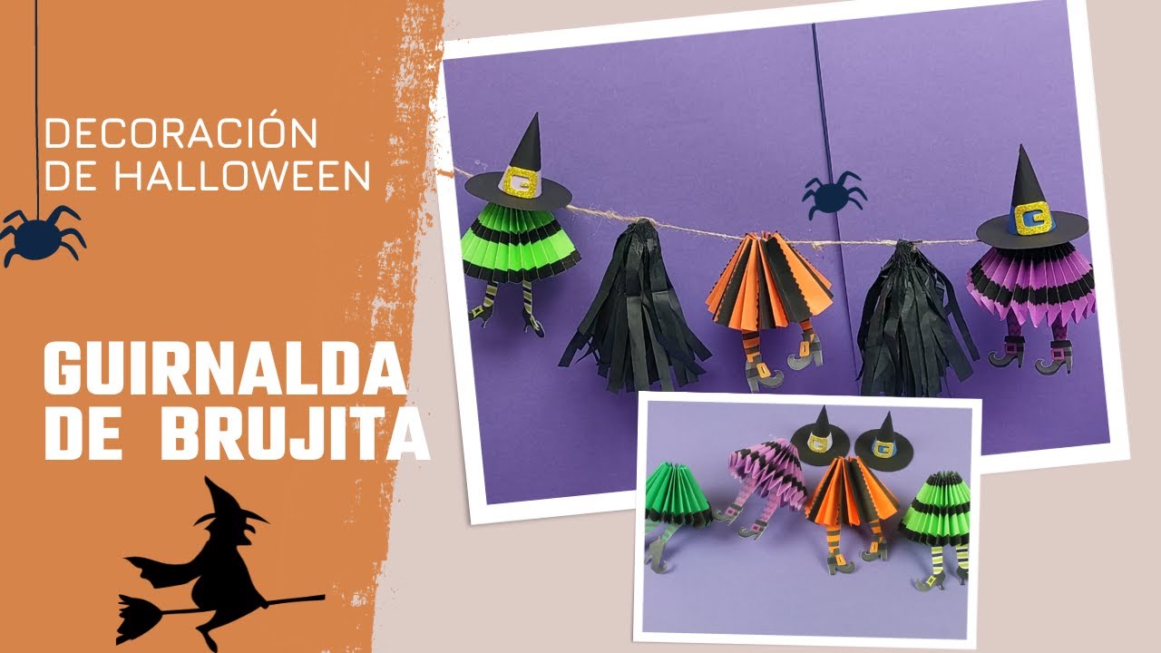 Guirnalda para decorar Halloween Brujita 🧹🎃