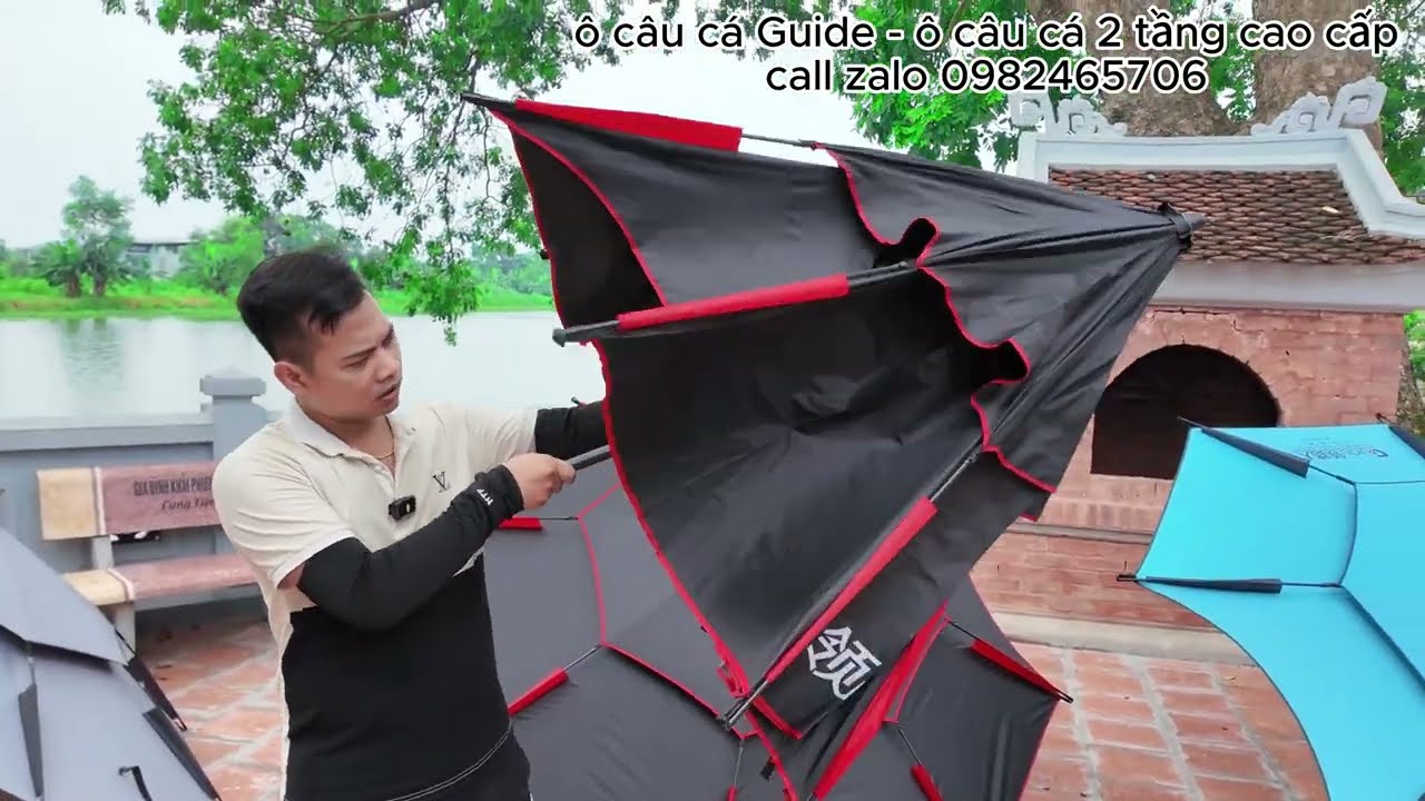 ô câu cá Guide - ô câu cá 2 tầng cao cấp Guide nhiều màu 2m2 và 2m4- Ô Dù Che Nắng Mưa #huandocau