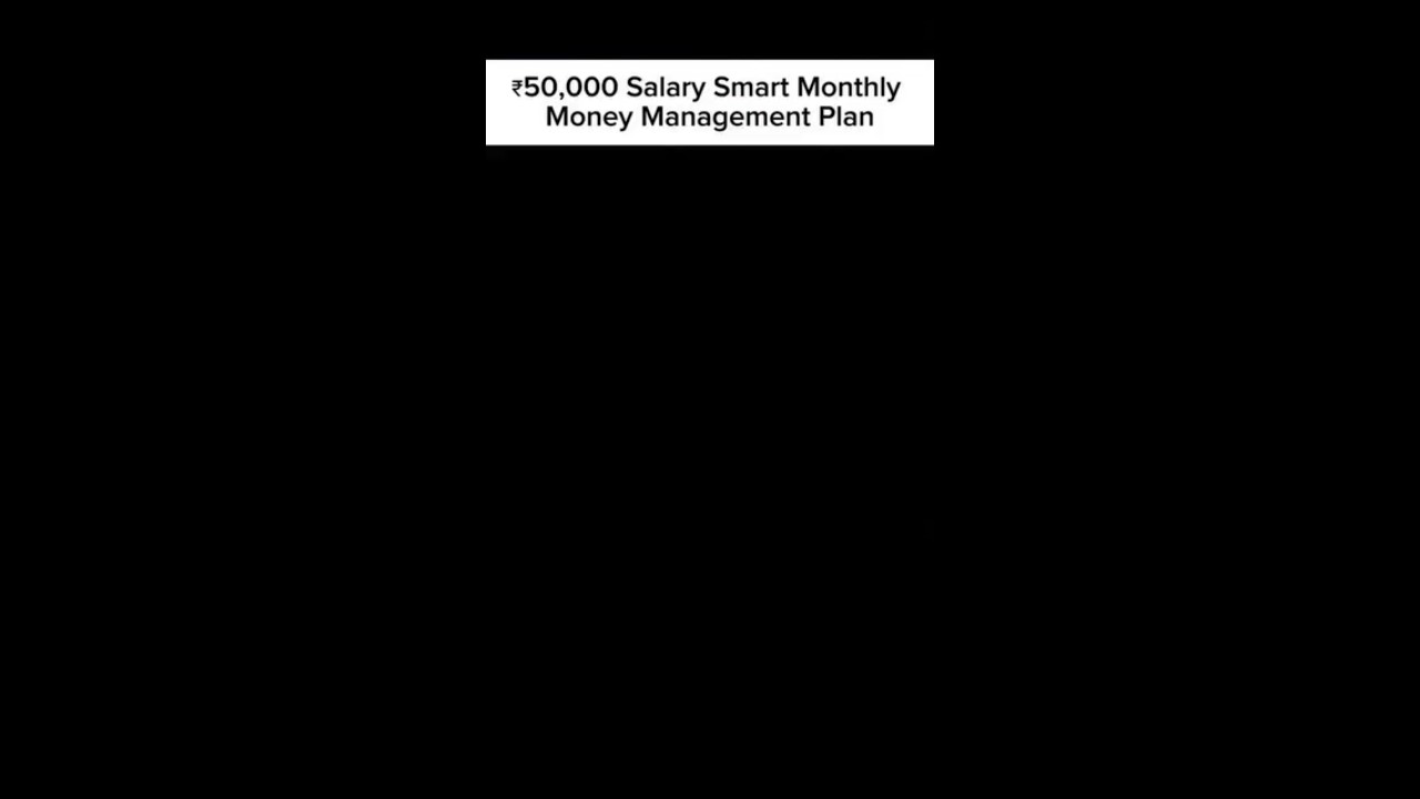 ₹50,000 Salary Smart Monthly Money Management  plan