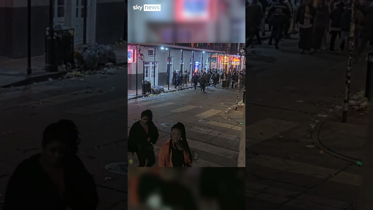 Moment police react to news of New Orleans attack