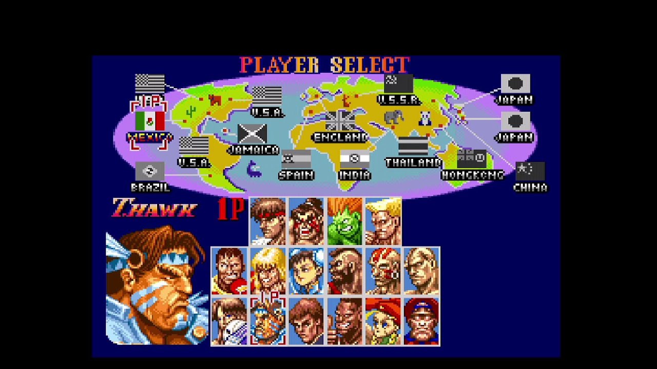 スーパーストリートファイター2(SFC)　Lv8負け無しクリア　T・ホーク