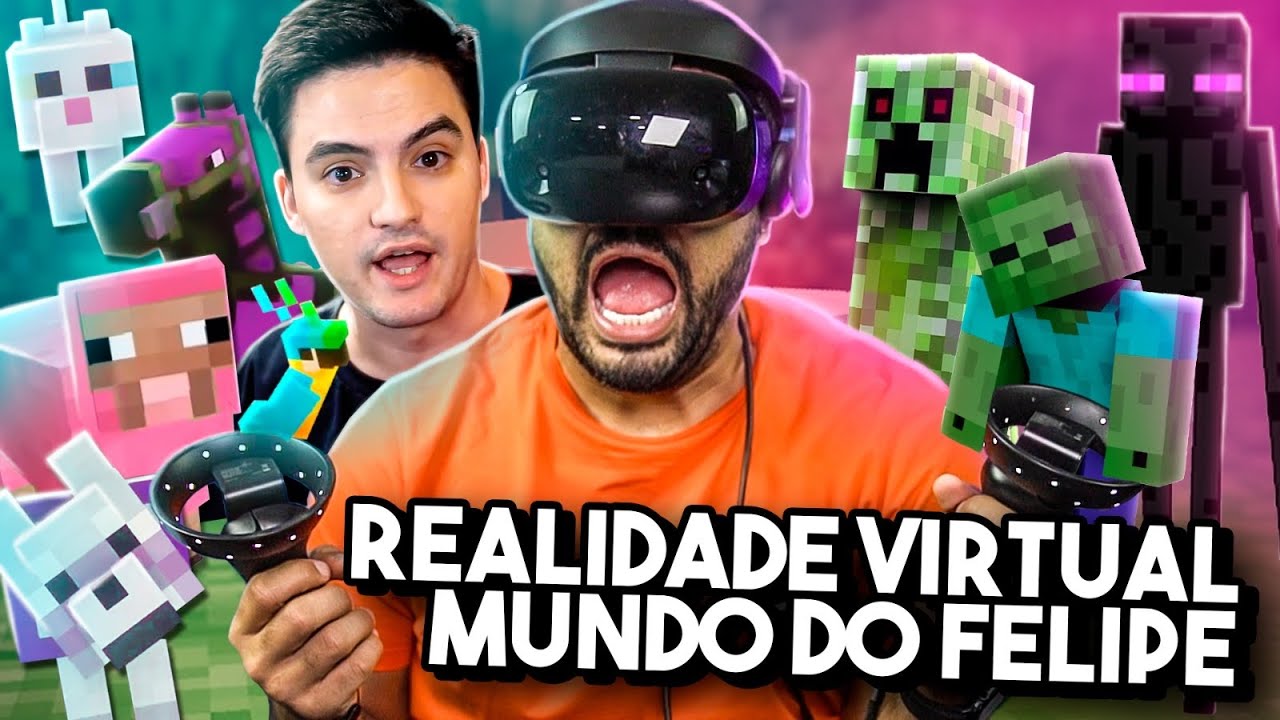INVADI O MUNDO DO FELIPE NETO NO MINECRAFT EM REALIDADE VIRTUAL!