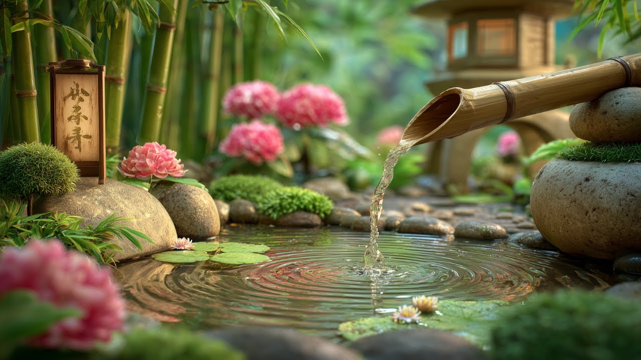Peaceful Sleep Music 🌿 Bamboo Water Fountain Sounds for Meditation, Spa, Massage & Deep Rest
