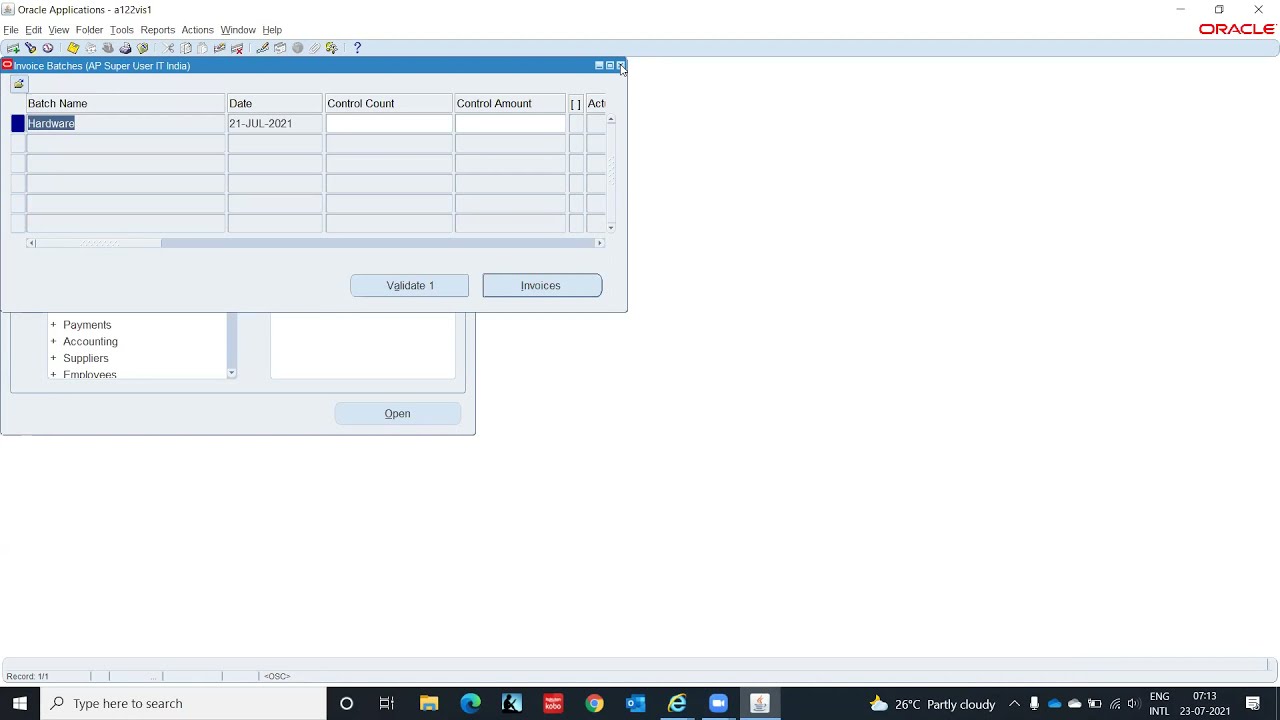 Oracle EBS Payables Invoice with tax