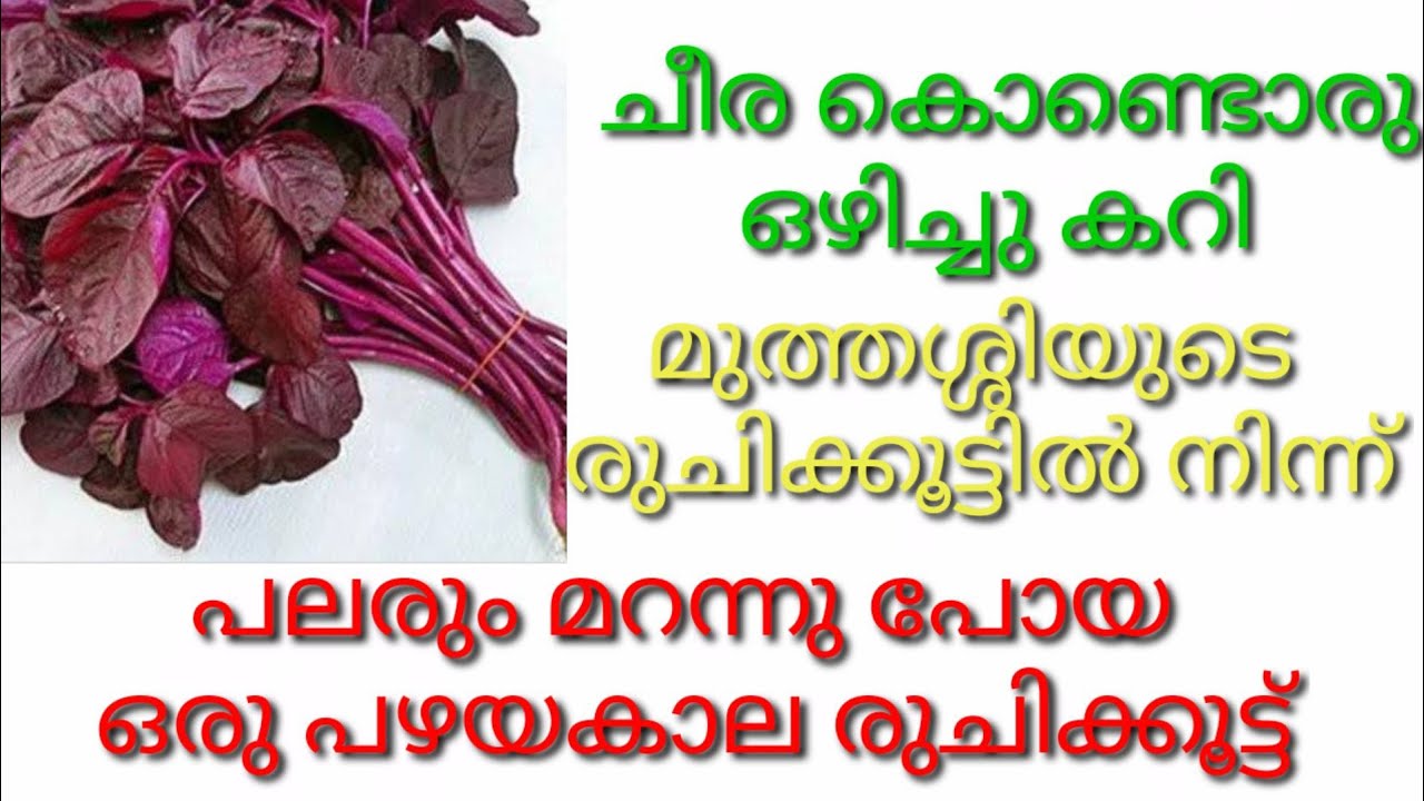 ഒരു പിടി ചീര കൊണ്ട് ഒഴിച്ചു കറി ചോറുണ്ണാൻ | Cheerad Recipe | Spinach | Vegetarian Recipe Malayalam
