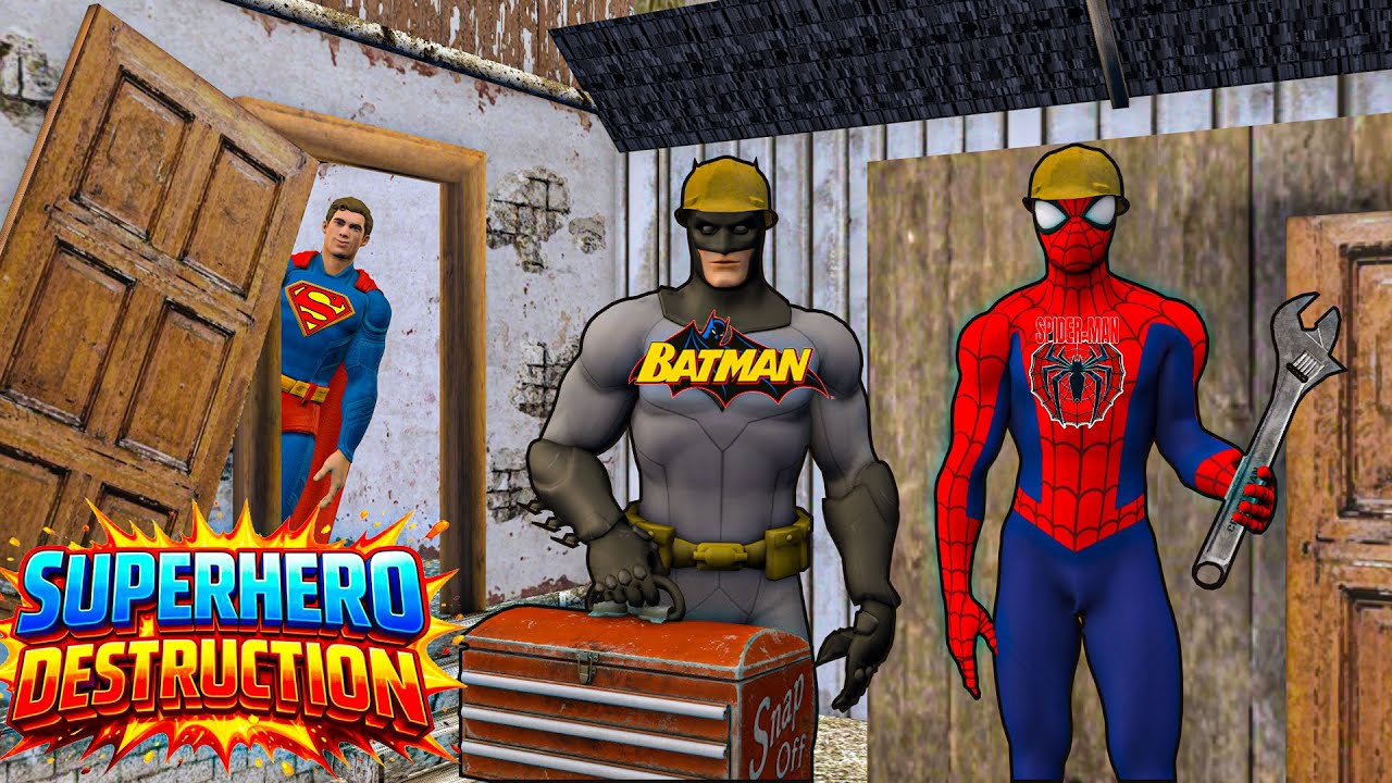 Playing as SpiderMan x Granny x Grandpa x Labubu call Tung Tung Sahur x Baby Spider in Granny House