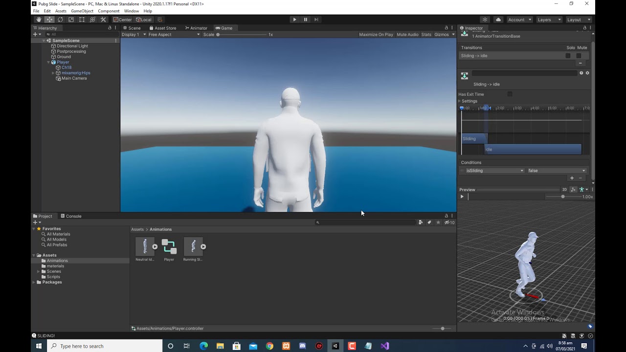 How To Make Sliding Machenics Like Pubg In Unity By M-Unity-Developer