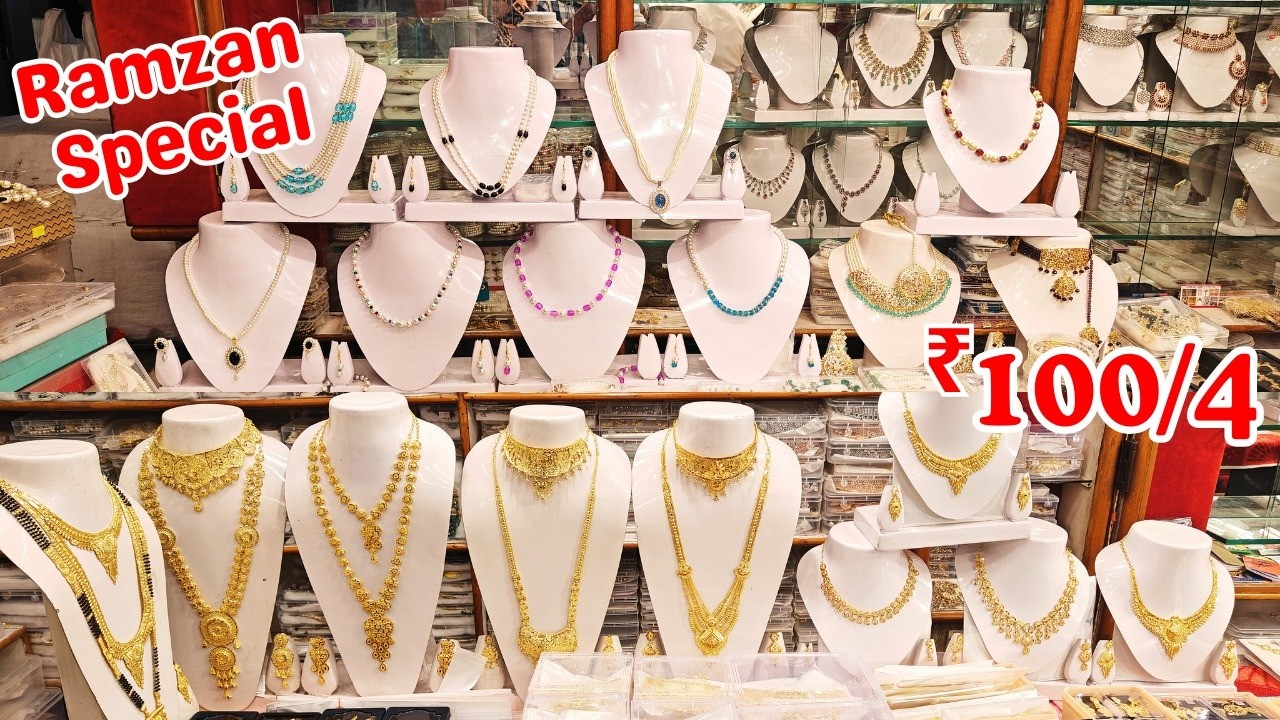 Ramzan Mega Sale ₹100/4/- Real Pearls Bangles 1GRM Gold Finger Rings Jewellery Sets Sanchak Ka Saman