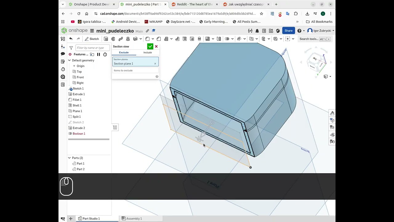 jak zrobić zamykane pudełko w Onshape