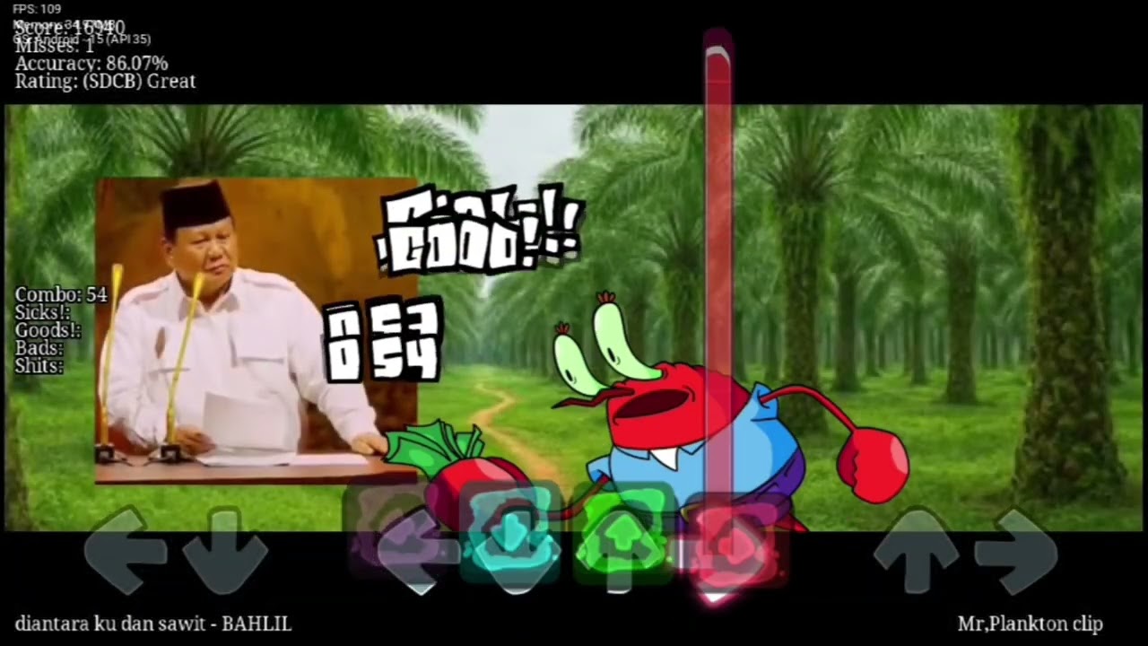 Mejikuhibiniu(di antara ku dan sawit) cover mr krabs di fnf (Friday night funkin)