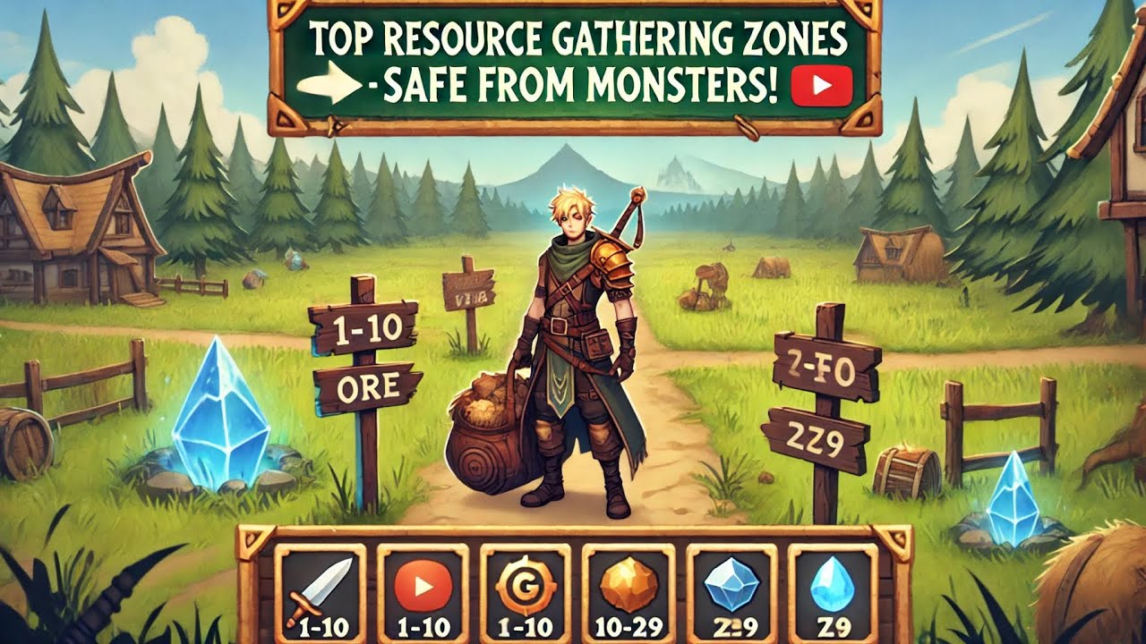 Villagers & Heroes: Safe Zones for Resource Gathering at Every Level | No Monsters, Just Materials!