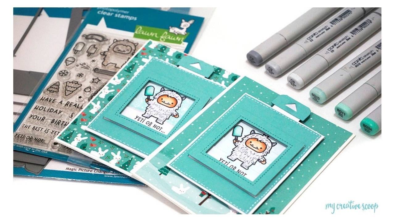 How to assemble Lawn Fawn Magic Picture Changer die and a Copic Coloring Tutorial
