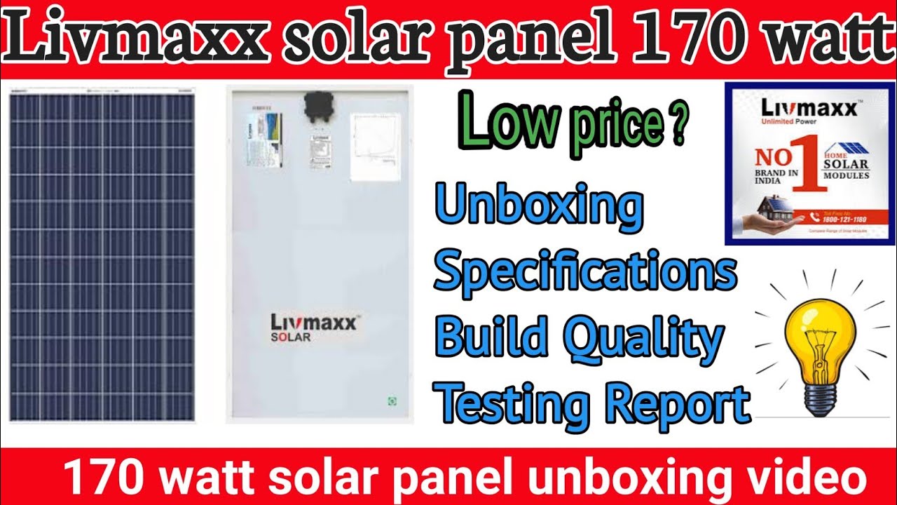 Livmaxx 170 Watt Solar panel unboxing & review || YouTube pr pahli bar livmaxx 170 Watt panel unbox