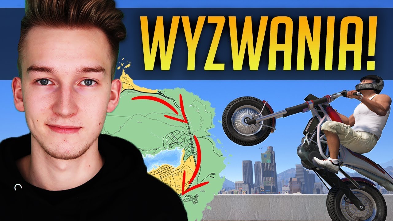 GTA V Wyzwania #8 CAŁA MAPA na JEDNYM KOLE! 🌎
