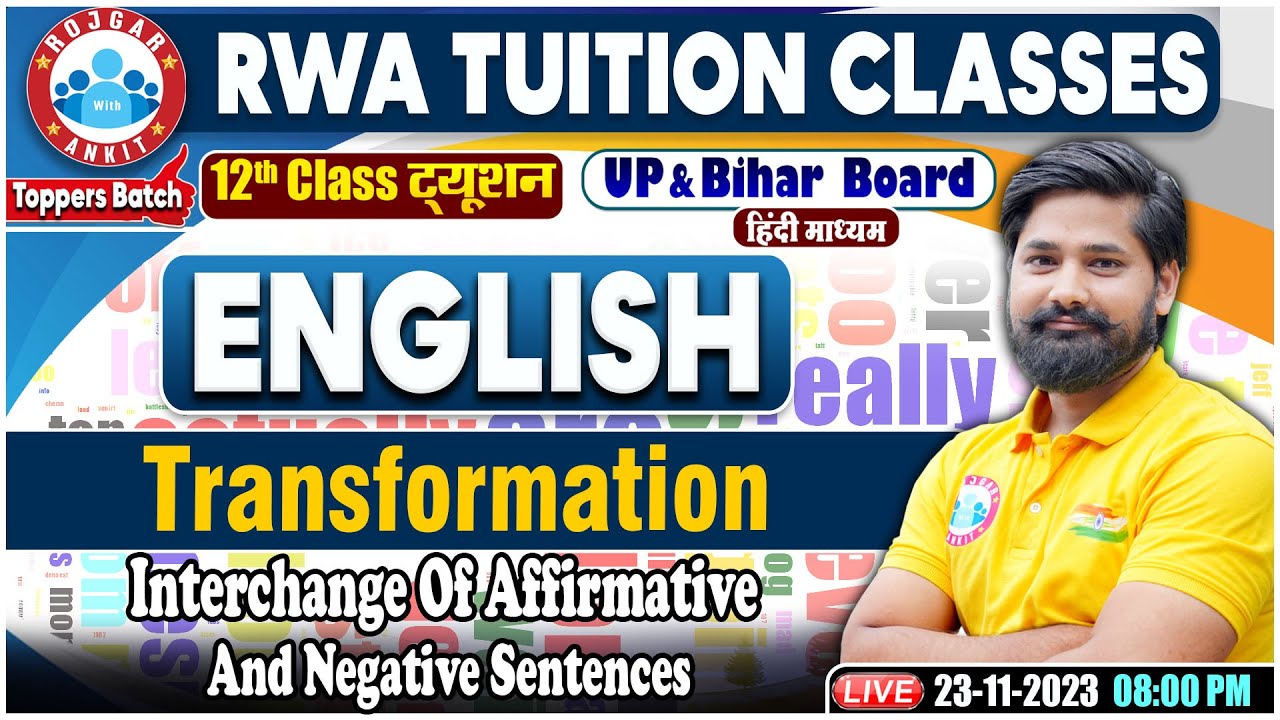 Interchange Of Affirmative And Negative Sentences, UP/Bihar Board 12th NCERT English Class