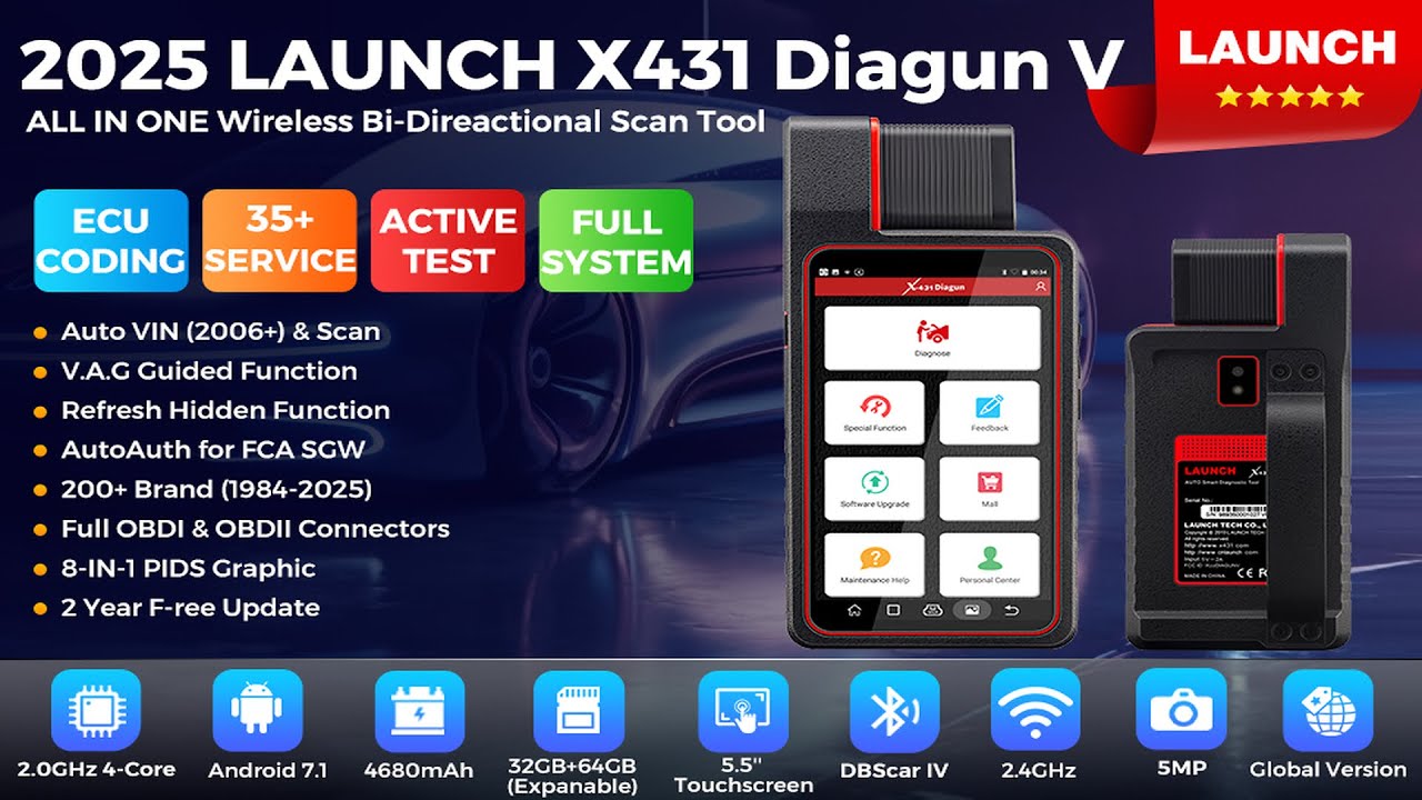 LAUNCH X431 Diagun V Двунаправленный сканирующий прибор &mdash; полный обзор, функции и диагностический...