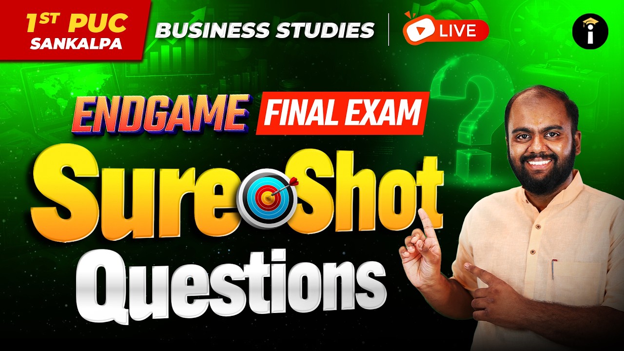 1st PUC Business Studies Most Expected Questions LIVE 🔥 | Endgame for Final Exam Preparation