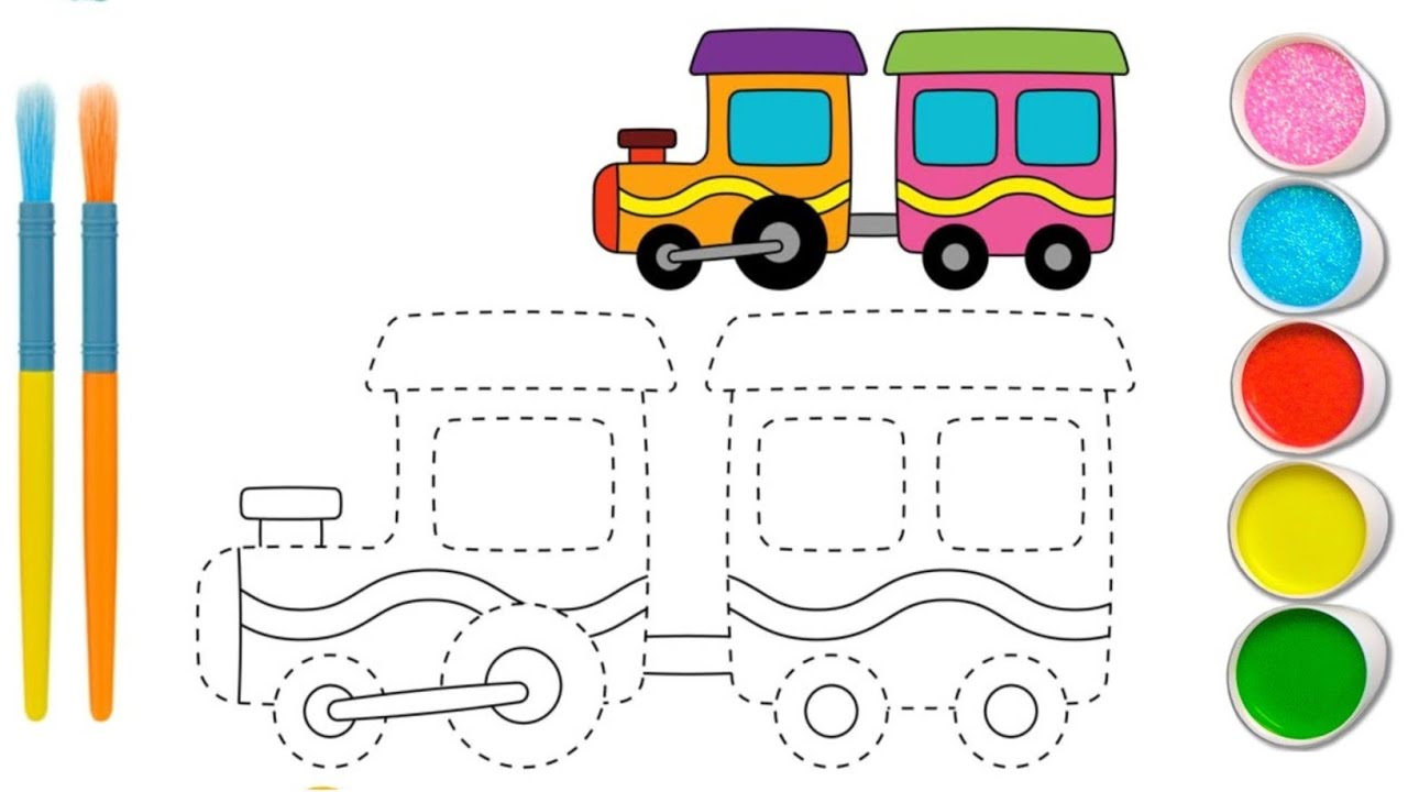 Train Drawing Easy || Simple Train Drawing for kids || Train Drawing