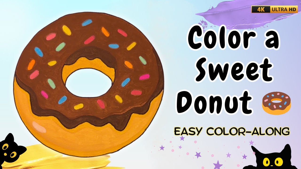 Coloring a Sweet Donut with Sprinkles 🍩 | Relaxing Coloring for Kids