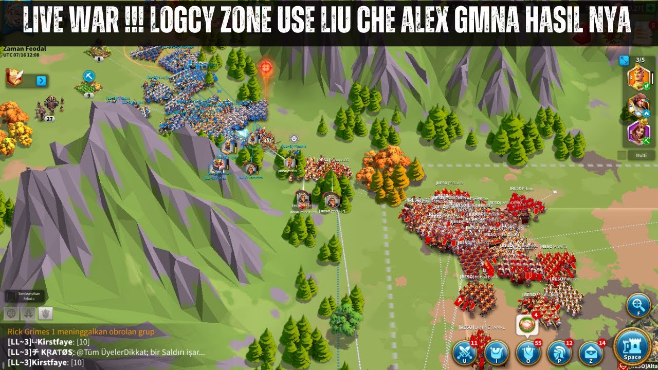 LIVE WAR KVK 3 LIU CHE FEAT ALEX GMNA HASIL NYA !!! USER T4 KALAH MASA