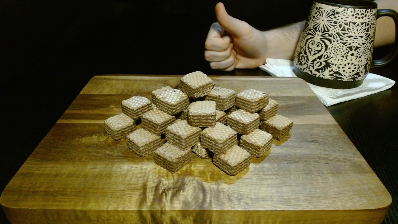 [ASMR Eating Sounds - Crispy - No Talking] Chocolate Quadratini