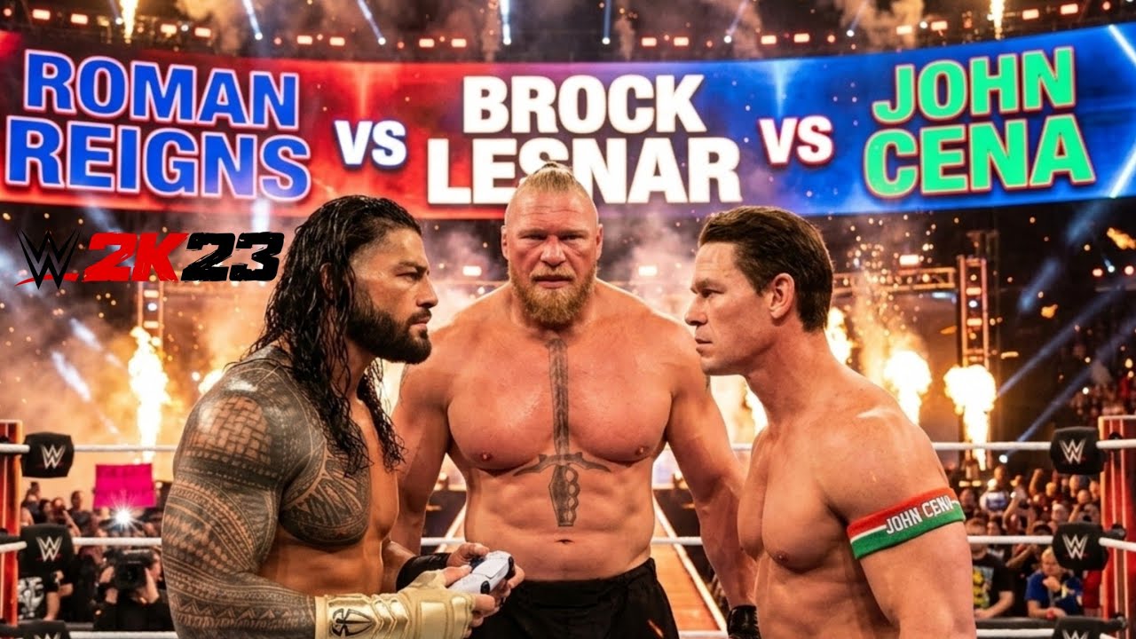 Roman Reigns vs Brock vs Cena-Triple Threat Extreme Rules | WWE2K23 Hindi-Last Match before WWE2K26 
