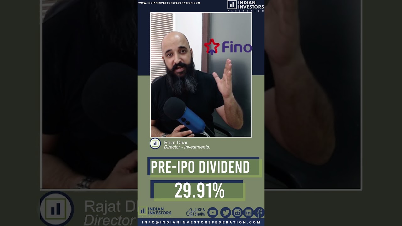 Fino Paytech Dividend Yield | IIF | Indian Investors Federation | Rajat Dhar