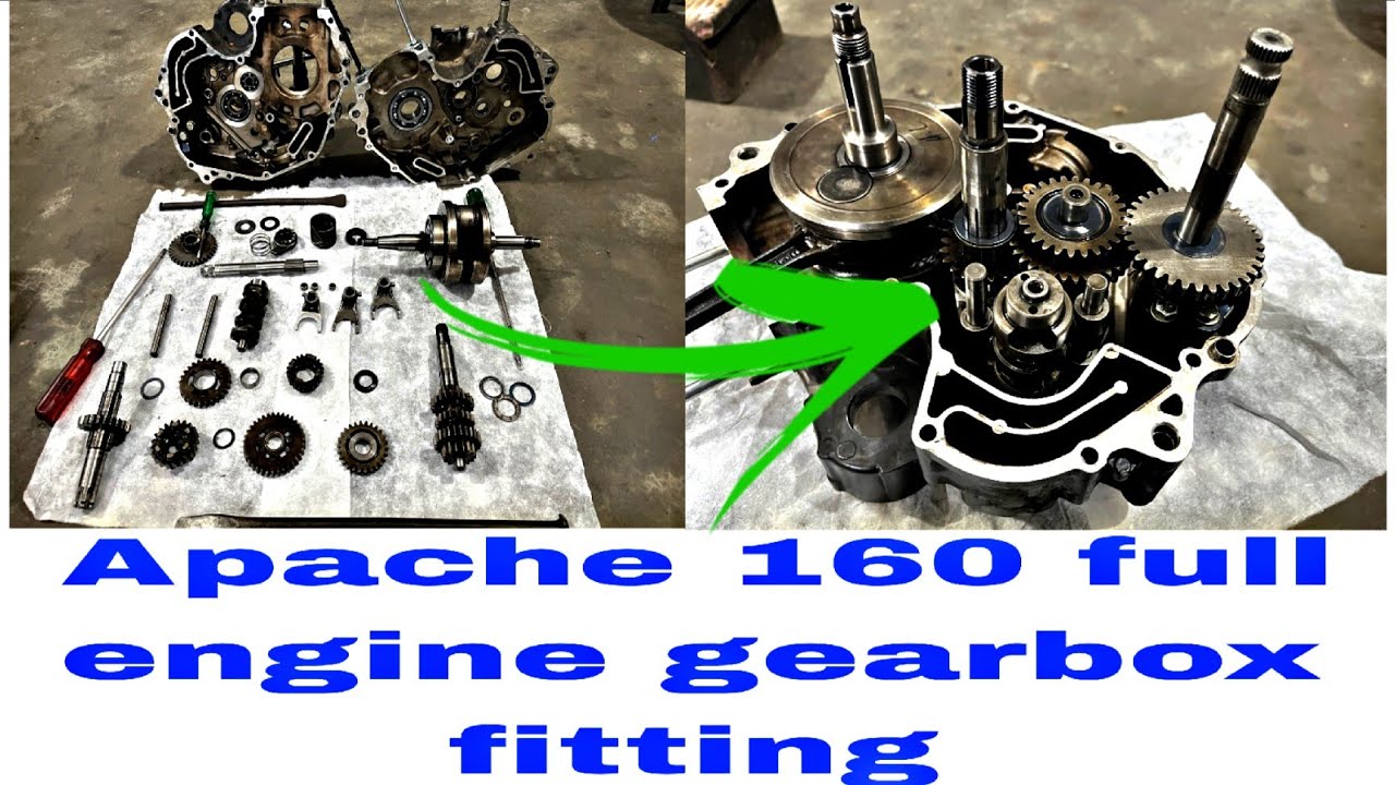 Apache 160 full engine gear box fitting how to gearbox fitting TVS bike