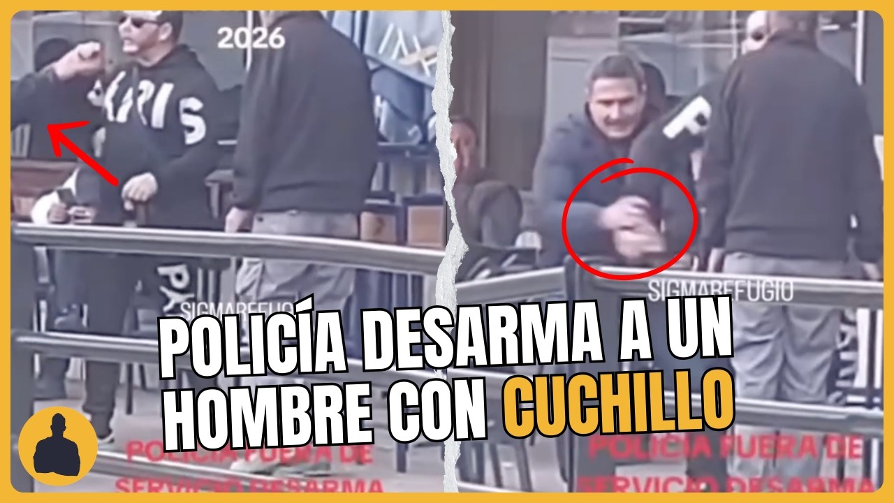 Polic&iacute;a fuera de servicio DESARMA a una persona con CUCHILLO