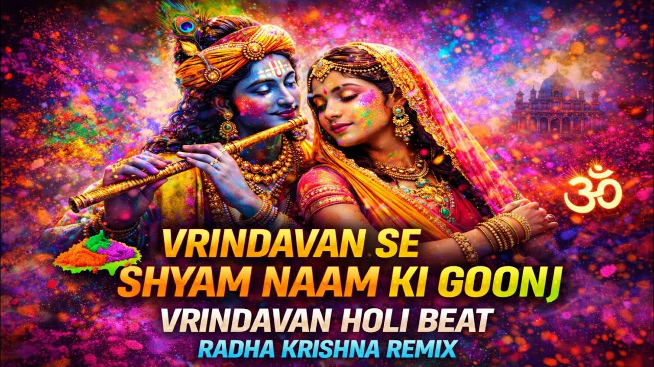 Vrindavan Se Shyam Naam Ki Goonj 🌸🎨 | Vrindavan Holi Beat 💥🔥 | Radha Krishna Remix 🕉️✨