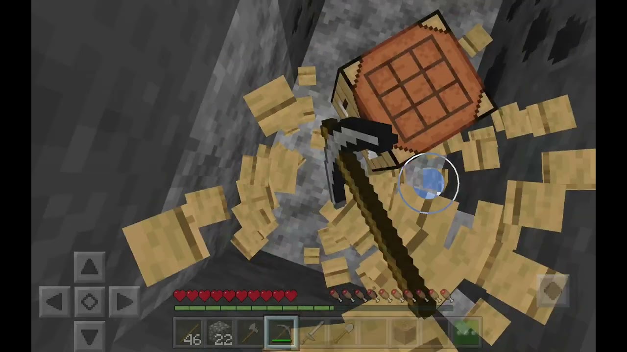 Mining in Minecraft..