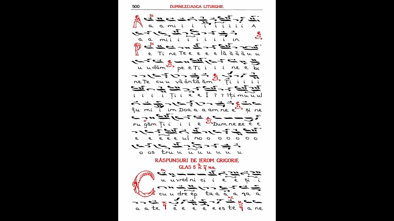 Răspunsuri la Dumnezeiasca Liturghie a Sfântului Vasile cel Mare, glasul al-V-lea, Ierom. Grigorie