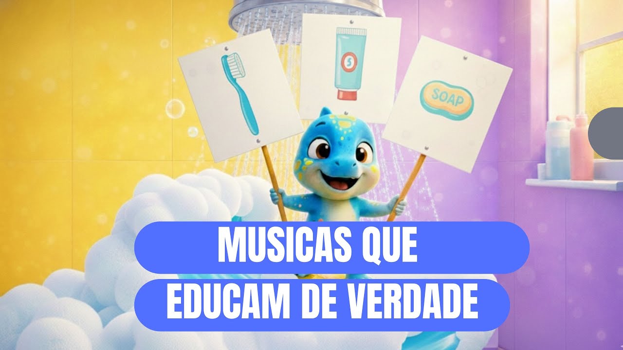Hábitos Saudáveis Desde Cedo 🦖 | Dino Azul com Músicas Alegres para Crianças