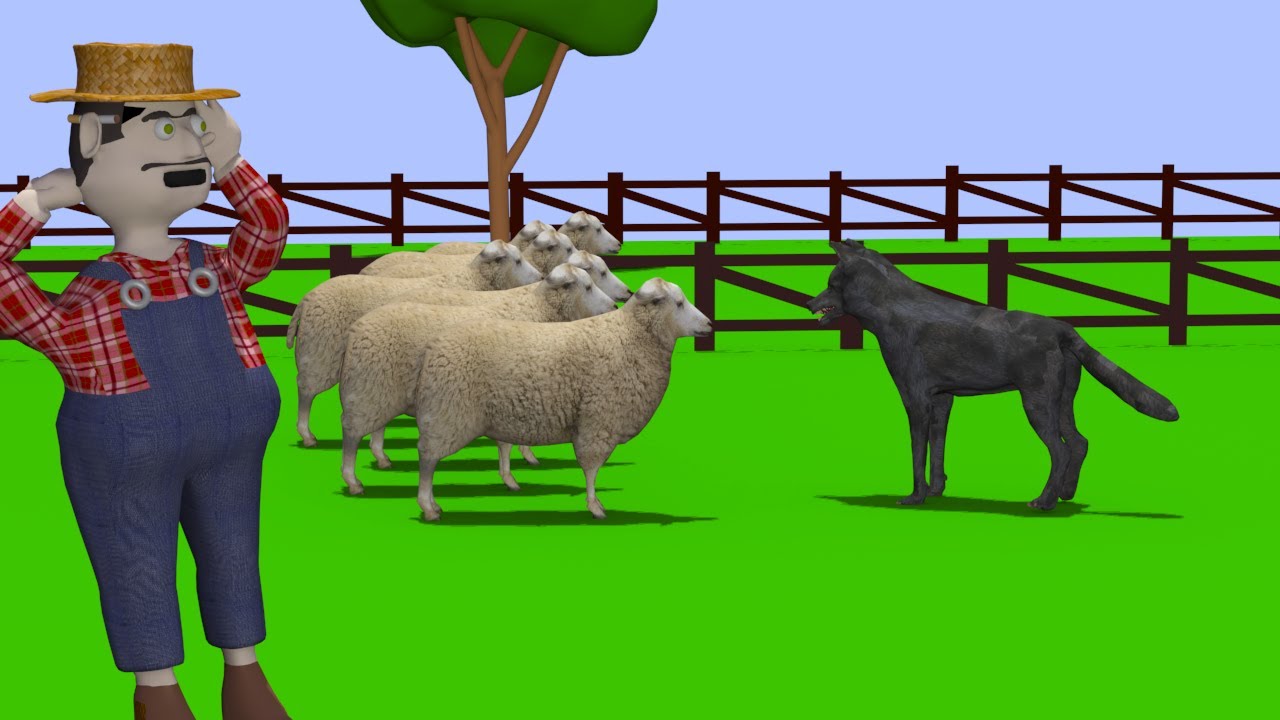 JUCA PAÇOCA, as OVELHAS, e o LOBO, ANIMAÇÃO 3D