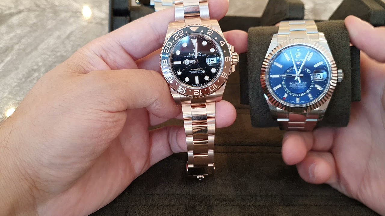 Rolex gmt rose gold root beer v Rolex Sky Dweller