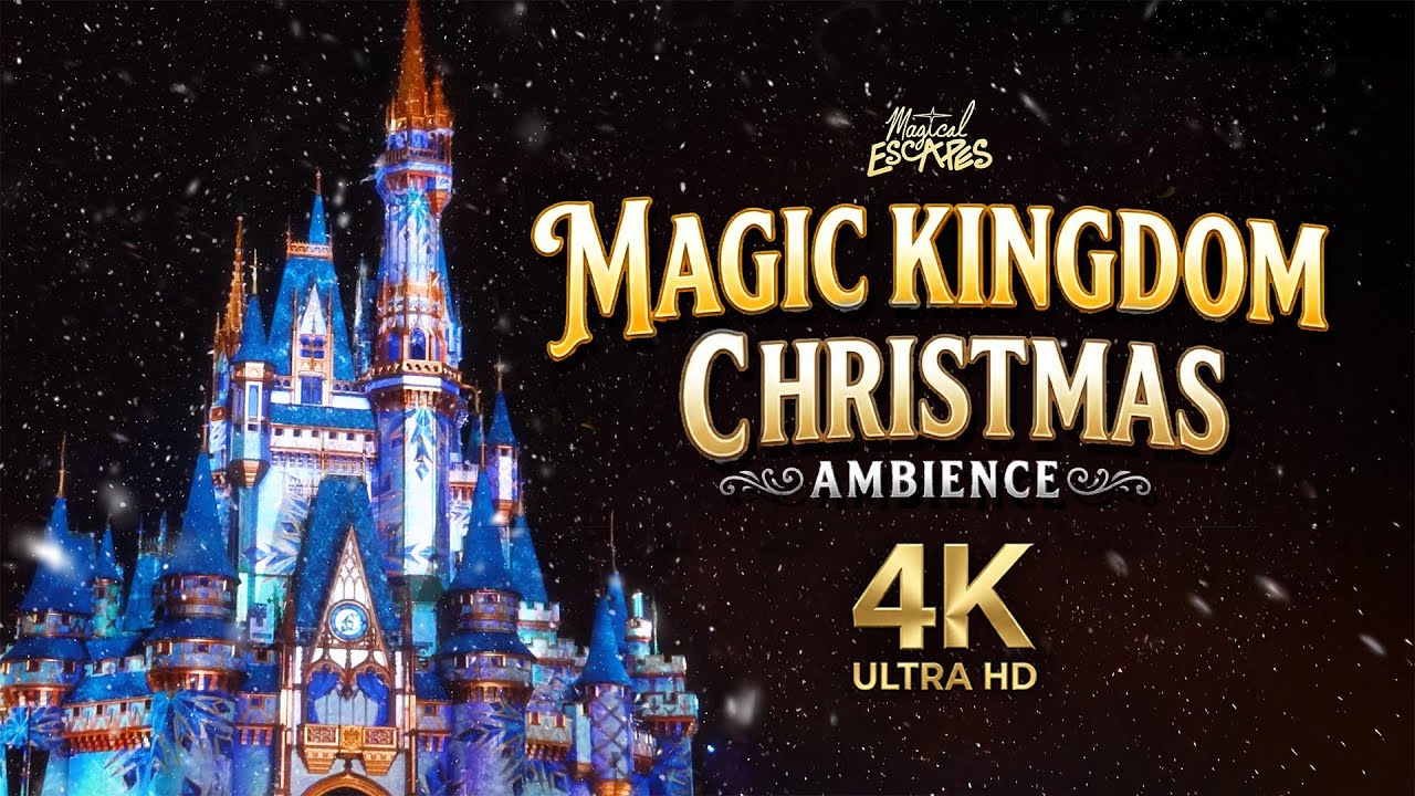Magic Kingdom Christmas Ambience | Cinderella's Castle Disney World 4k UHD 🎄❄️