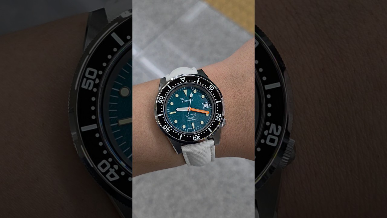 Squale Diver Watch 1521 Sole Cascante - Gnomon Exclusive ARTEM HYDROFLEX LOOP-LESS STRAP
